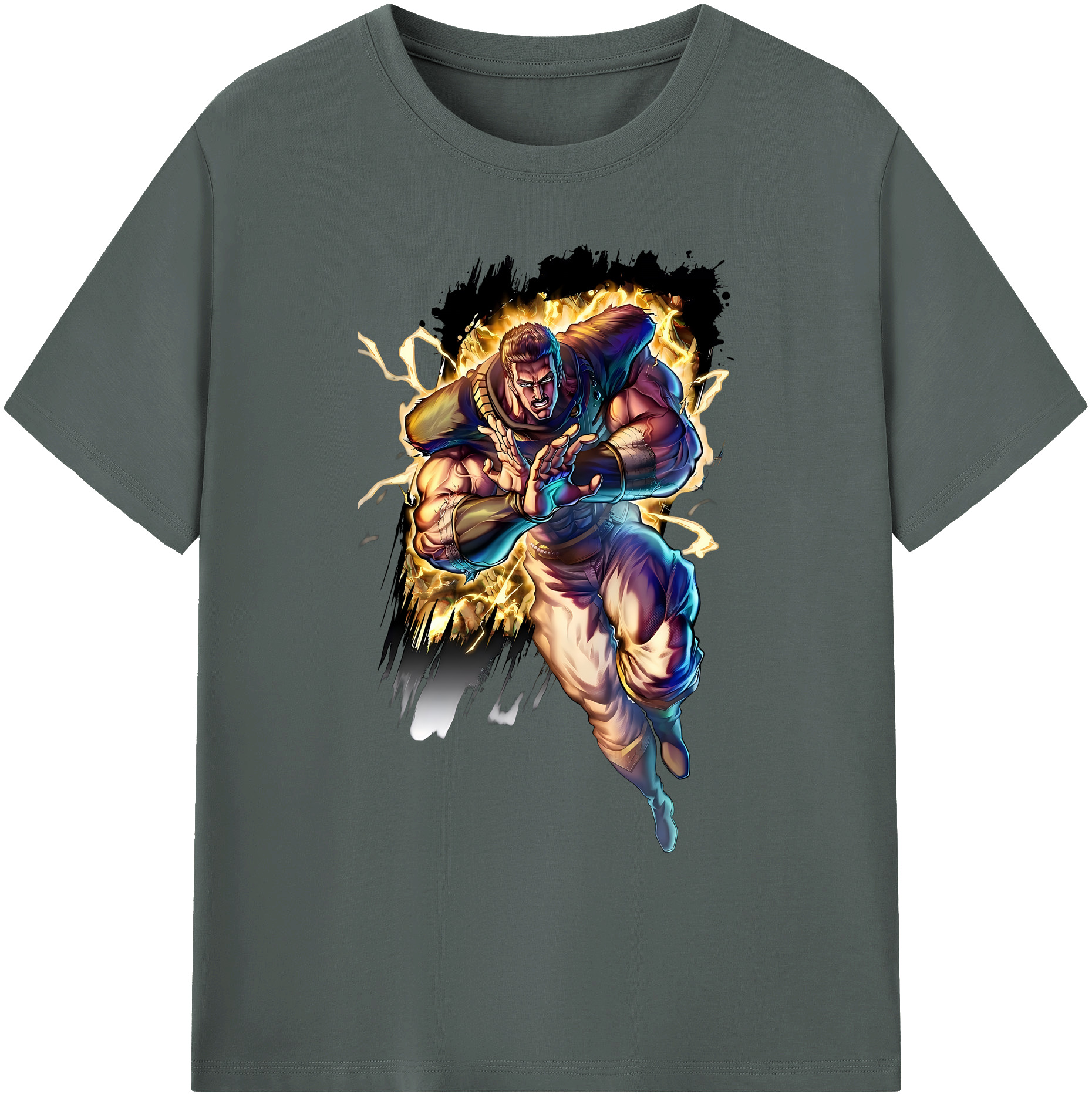 （画像用） 北斗の拳 Fist of the North Star 綿100％ メンズ半袖Tシャツ｜肌触りやわらか＆通気性